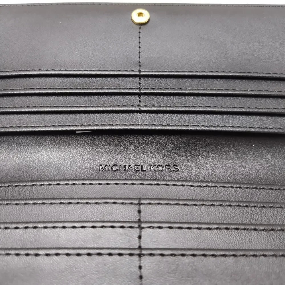 Michael Kors Black Pebbled Leather Credit Card Bifold Wallet - NWT $298